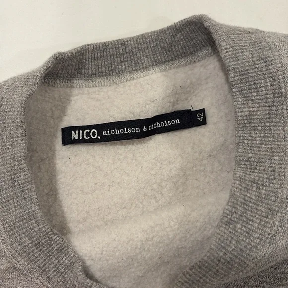 Nico Nicholson & Nicholson Grey Cropped Short Sleeve Structured Crew Neck - Picture 3 of 7
